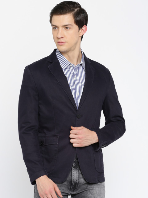 Pepe Jeans Navy Single Breasted Casual Blazer