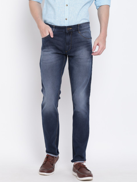 John Players Men Navy Blue Skinny Fit Mid Rise Clean Look Jeans