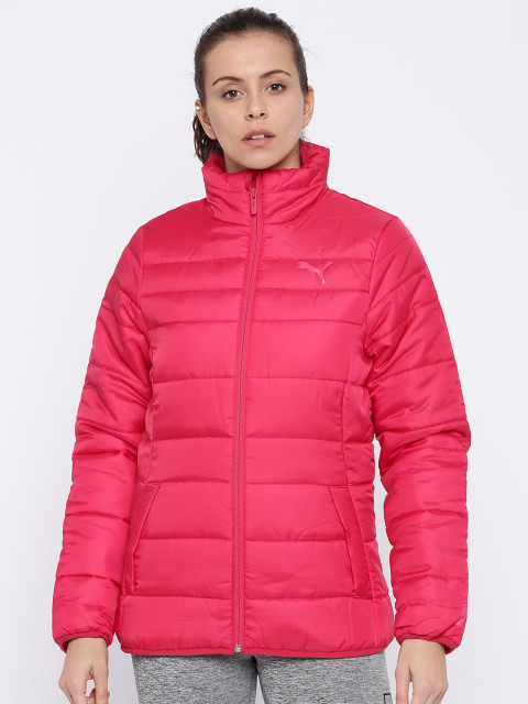 Puma Women Pink Solid Essentials Padded Jacket