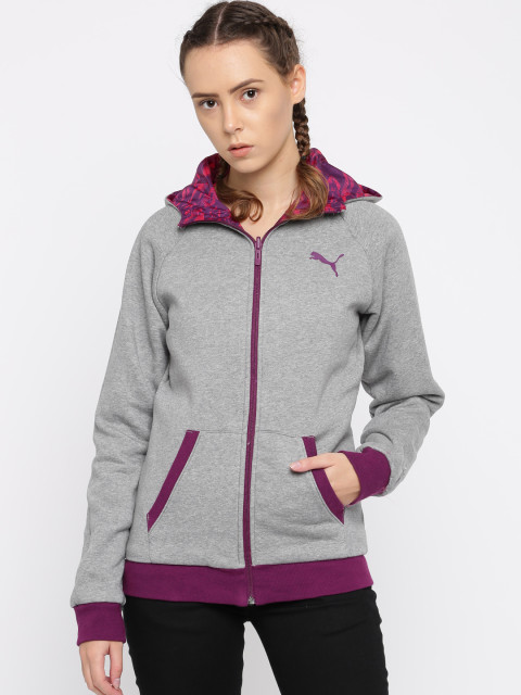 Puma Women Purple Printed Reversible Sporty Jacket