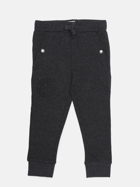 Pepe Jeans Boys Charcoal Grey Solid Joggers
